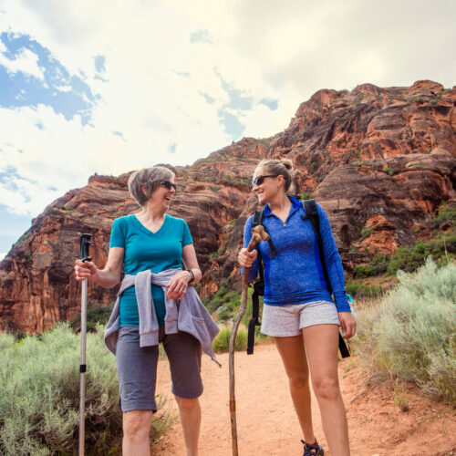 Women hiking together